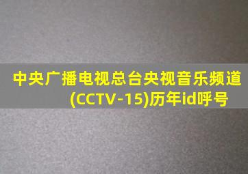 中央广播电视总台央视音乐频道(CCTV-15)历年id呼号