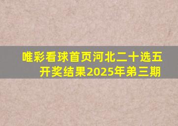 唯彩看球首页河北二十选五开奖结果2025年弟三期