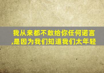 我从来都不敢给你任何诺言,是因为我们知道我们太年轻